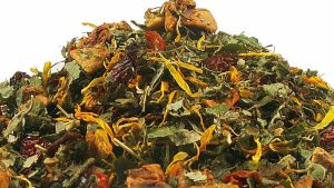 Mango/ Pflaume aromatisierte Kräuterteemischung