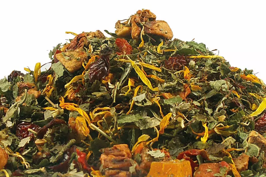 Mango/ Pflaume aromatisierte Kräuterteemischung